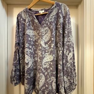 J. Jill Purple Paisley Women's Blouse